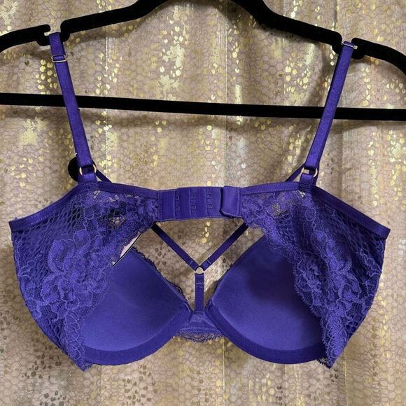 Victorias Secret Royal Purple Very Sexy Bombshell Push Up Plunge Bra 32D NWT - Picture 2 of 9